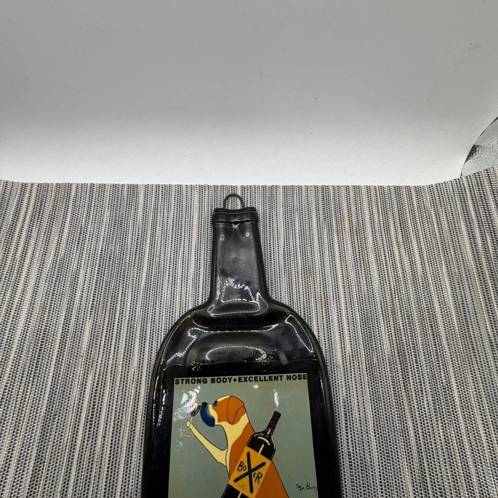 Ken Bailey Appellation Boxer Slumped Glass Melted Wine Bottle Wall Art Decor 12